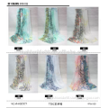 Solid color beautiful tree root print Wholesale Bright Color Voile Scarf